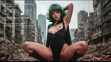 Short green-haired beauty rides thick cock aggressively [AI]