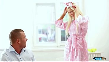 The at home domestic cosplay nurse will make all problems go away with doggy style